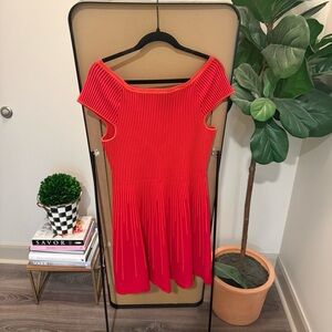 French Connection Red Ribbed Dress